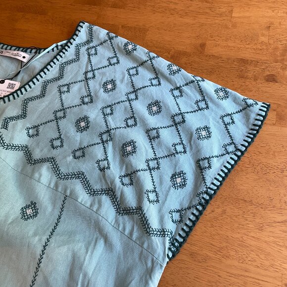 Size XL Zara embroidered midi dress - Picture 6 of 16